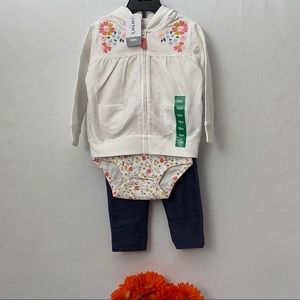 Carter’s girl’s 3-pack jacket-Bodysuit-pants, NWT